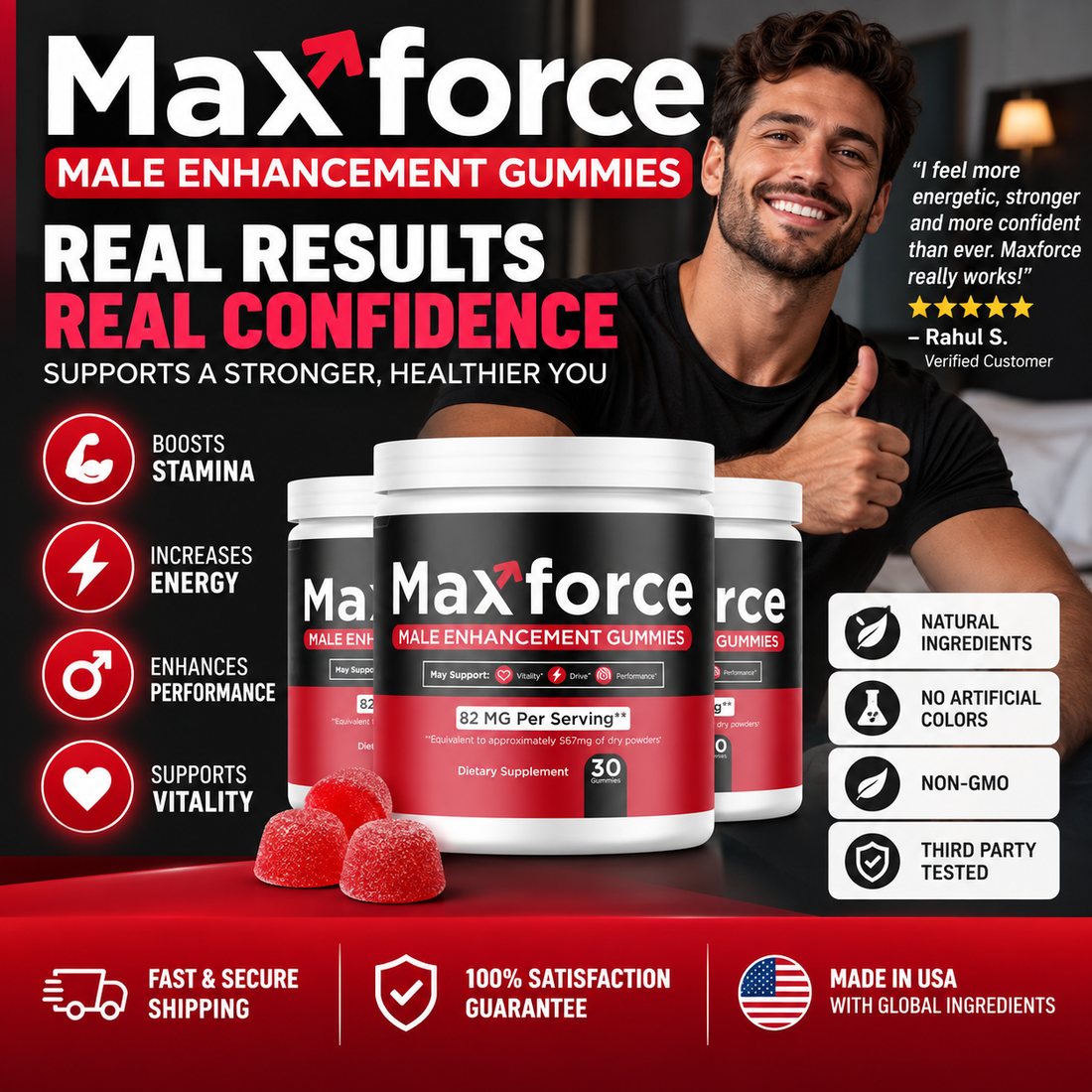 Max Force Male Enhancement Gummies review banner